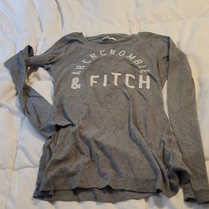 Abercrombie & Fitch Long Sleeve Gray Shirt Small